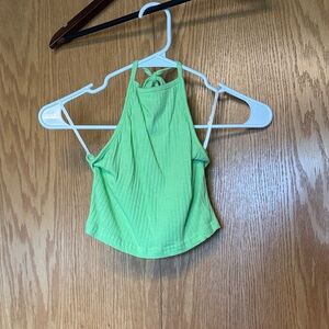 Green Halter Neck Women's Top